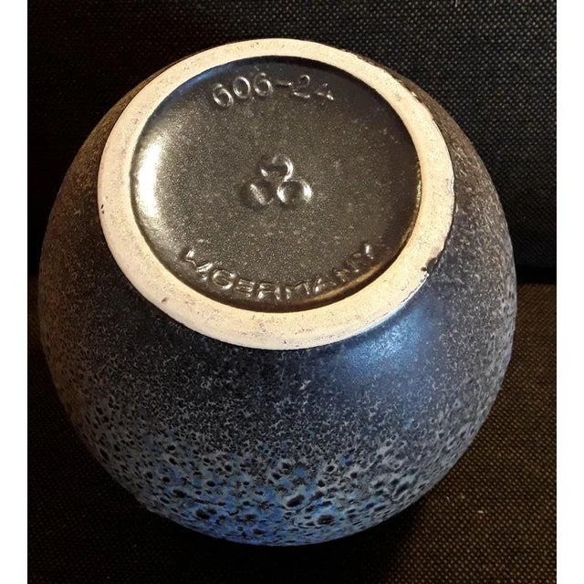 German Bulbous Fat Lava Style Ceramic 606-24 Vase, 1970s For Sale - Image 3 of 4
