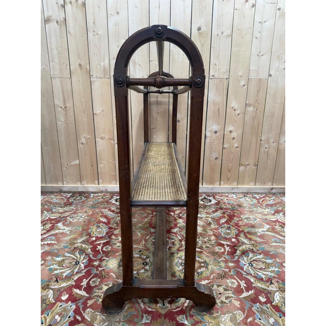 Napoleon III Valet Stand in Wood and Caning For Sale - Image 4 of 7
