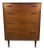 Mid 20th Century Modern Four Drawer Walnut Highboy Dresser For Sale