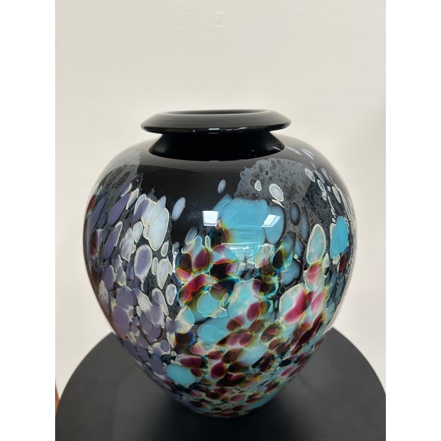 Contemporary Signed Charles Correll Art Glass Cabinet Vase For Sale - Image 10 of 14