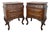 French Louis XV Style Wooden Nightstands, 1940, Set of 2 For Sale