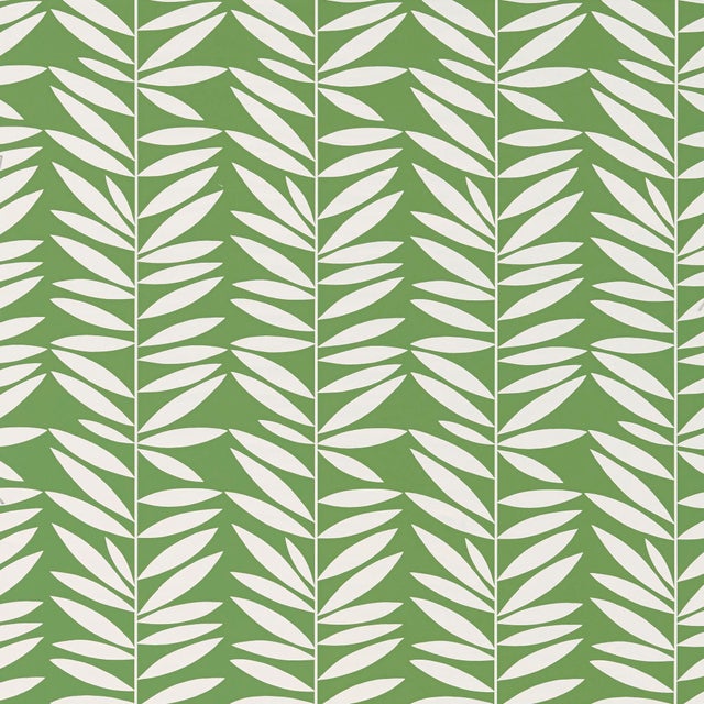 Sample Schumacher Leaf Stripe Wallpaper in Leaf Chairish