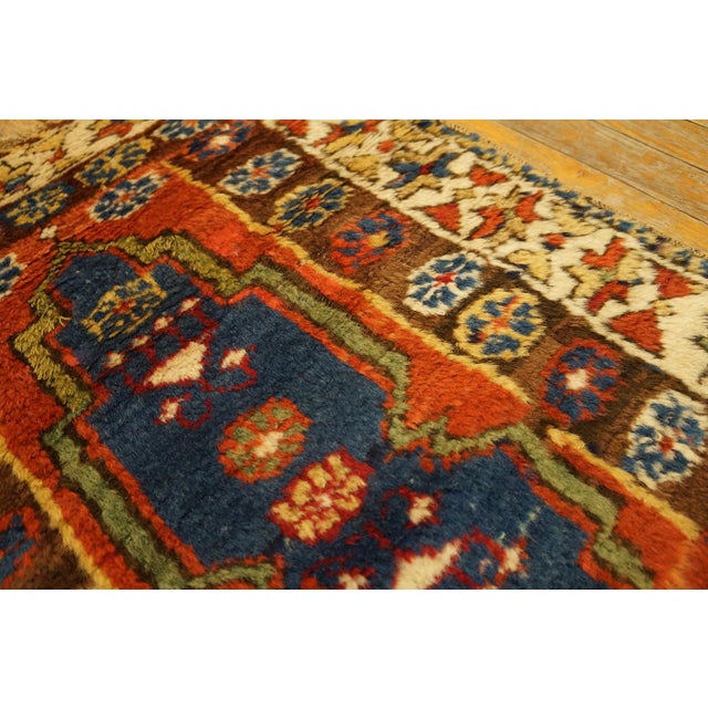 Brown 1890s Multicolor Geometric Tribal Antique Antique Turkish Village Yastik Rug 1'10"x 2'6" Handknotted Wool Carpet For Sale - Image 8 of 10