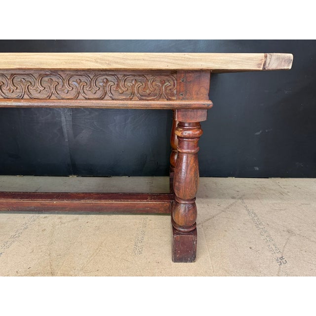 Brown Farmhouse Dining Table, 1920 For Sale - Image 8 of 16