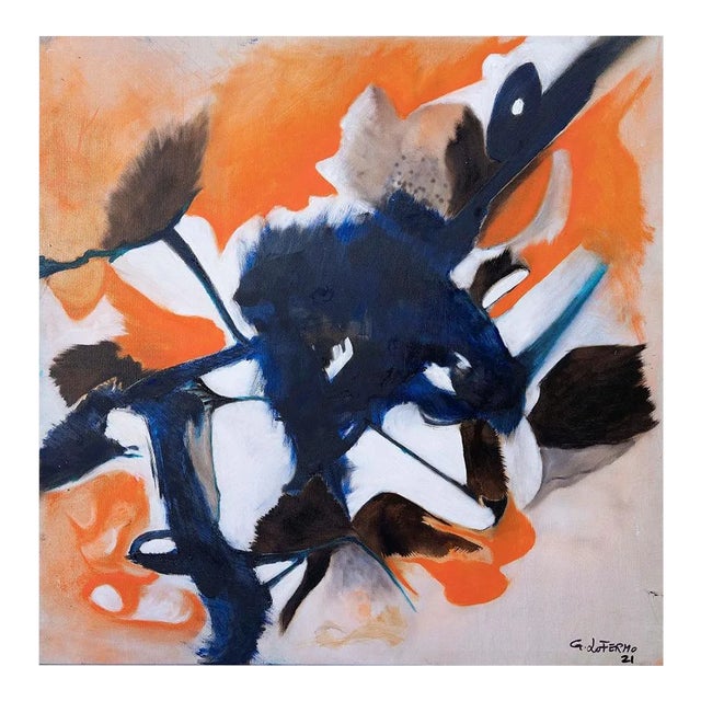 Giorgio Lo Fermo, Orange Composition, Oil on Canvas, 2021 For Sale