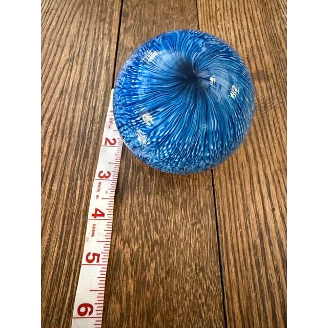 Blue 1960s Vintage Ludovico Diaz De Santillana Venini Ball Sphere Blue For Sale - Image 8 of 9