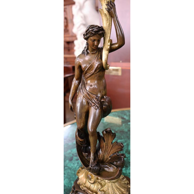 Pair of 19th Century French Napoleon III Bronze Figural Candelabras For Sale - Image 18 of 18