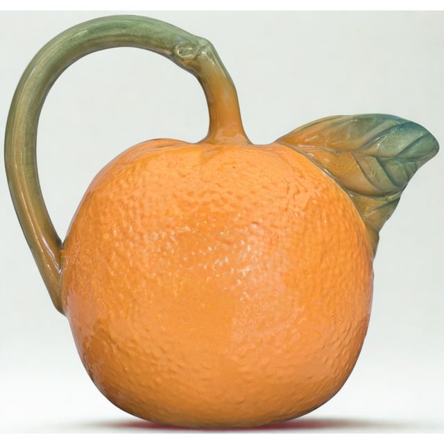 Vintage Majolica Style Citrus Motif Serving Pitcher For Sale - Image 17 of 17