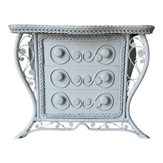 Vintage Palm Beach Woven Wicker Chest of Drawers For Sale