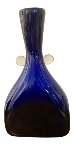 Contemporary Blue Art Glass Vase