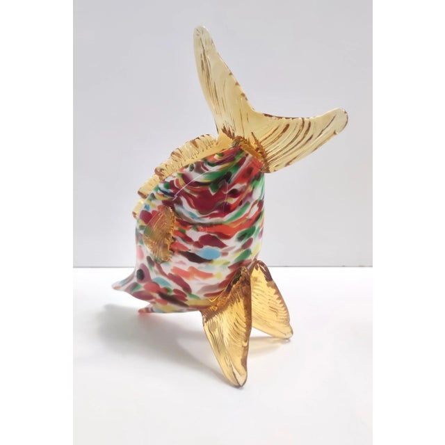 1950s Vintage Multicolored Murano Glass Fish Figurine attributed to Fratelli Toso, 1950s For Sale - Image 5 of 13