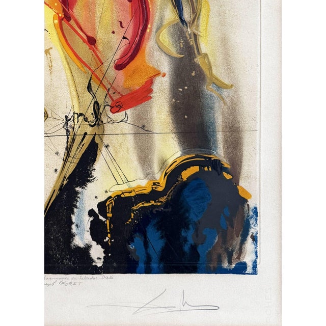Salvador Dali, Le Cavalier Triomphant, 1973, Drypoint Etching on Chromolithograph For Sale - Image 6 of 12