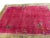 1920s Raspberry Pink Open Field Floral Antique Chinese Art Deco Carpet Wool Rug For Sale - Image 4 of 12