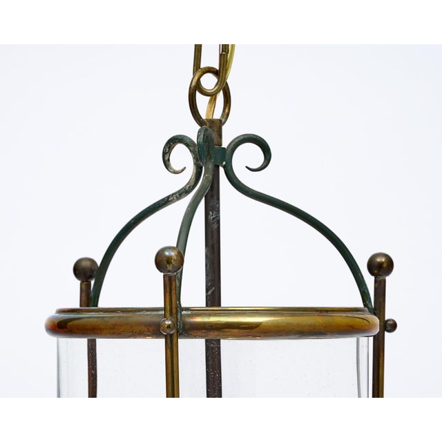 French Brass and Glass, French Vintage Lantern, Circa 1930 For Sale - Image 3 of 9