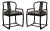 Pair of Modern Armchairs in Smoked Emerald Velvet & Ebonized Walnut by Donghia For Sale