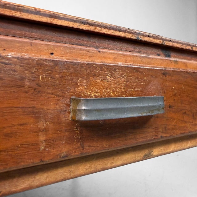 1950s Low Japanese Writing Table with Two Drawers, 1950s For Sale - Image 5 of 15