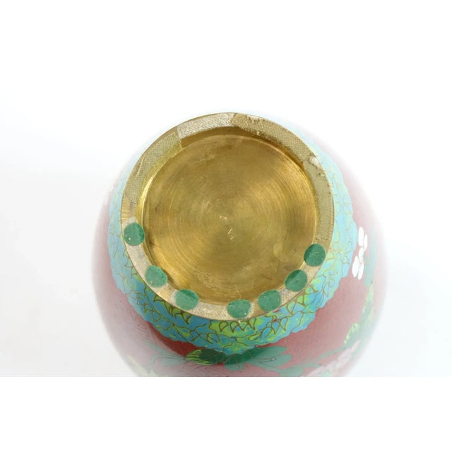 Chinese Early 20th Century Chinese Cloisonne Vase with Top For Sale - Image 3 of 4