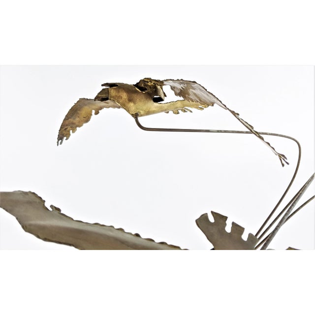 Brass Flying Seagulls Brass Table Sculpture by Ratafia For Sale - Image 8 of 11