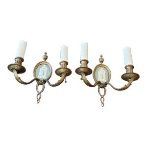 Pair Antique Neoclassical E F Caldwell Attributed Sconces