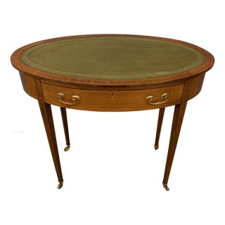 Edwardian Oval Mahogany Writing Table, 1900s For Sale