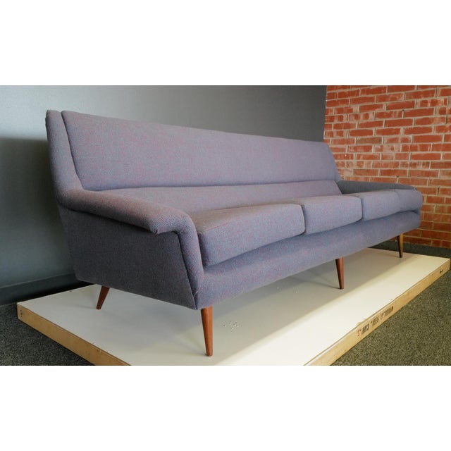 Blue 1950 Sofa Attributed to Milo Baughman in Alexander Girard Fabric For Sale - Image 8 of 12