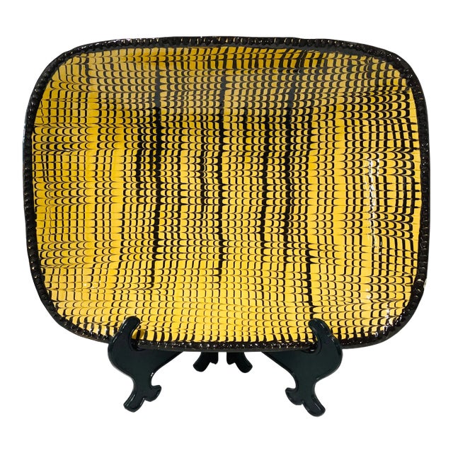 Antique Williamsburg Marbled Clay Serving Platter For Sale