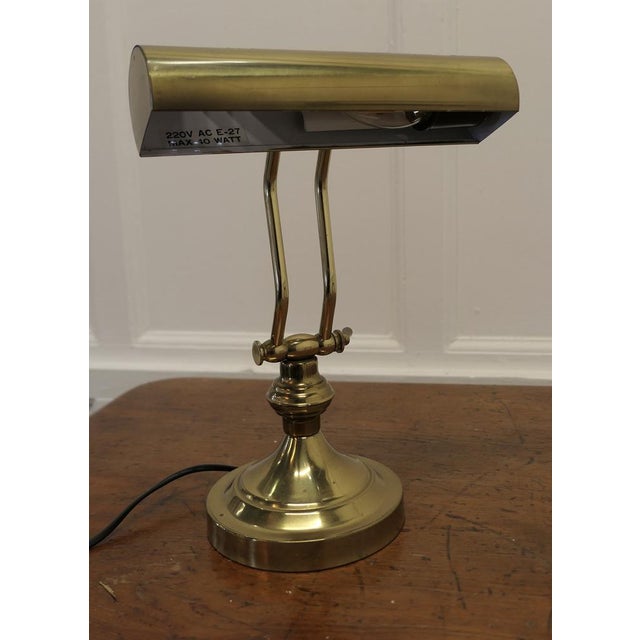 Art Deco Brass Adjustable Bankers Desk Lamp , 1960s, in Good conditions. Designed 1960 to 1969 European Plug (up to...