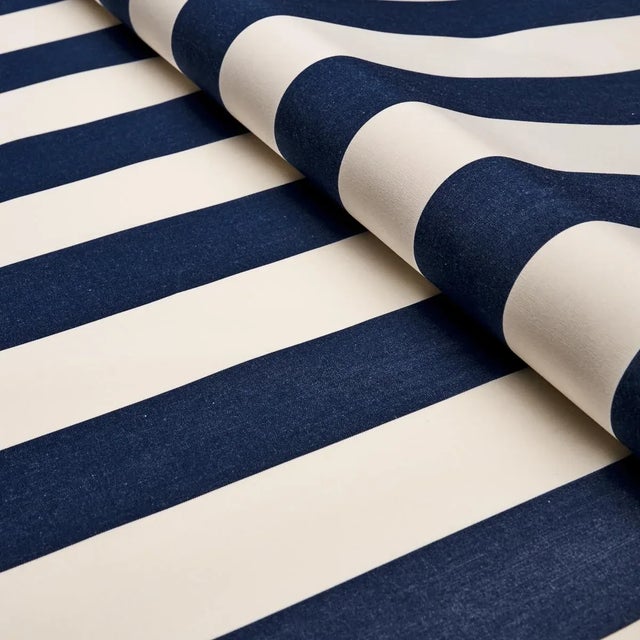 Transitional Sample - Schumacher James Stripe Fabric in Navy For Sale - Image 3 of 3