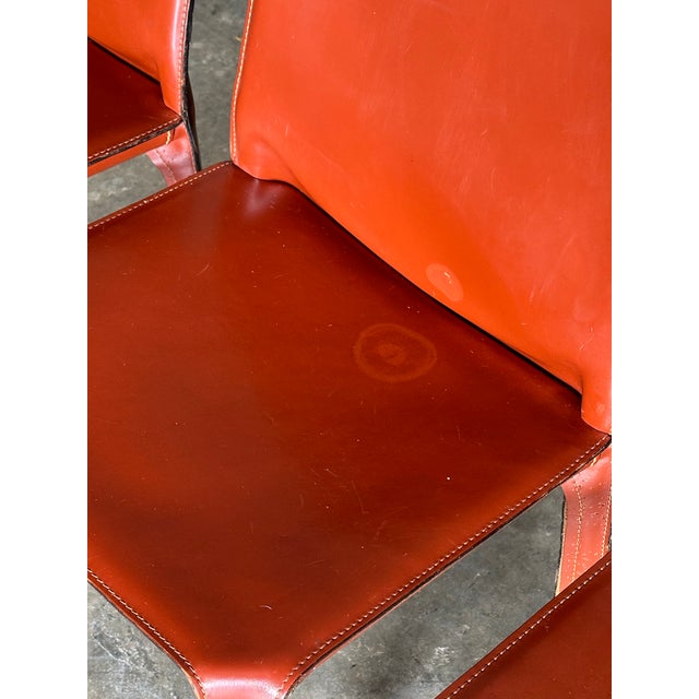 Vintage Mario Bellini for Cassina Cab Chairs, Model 412- Set of Four For Sale - Image 9 of 12