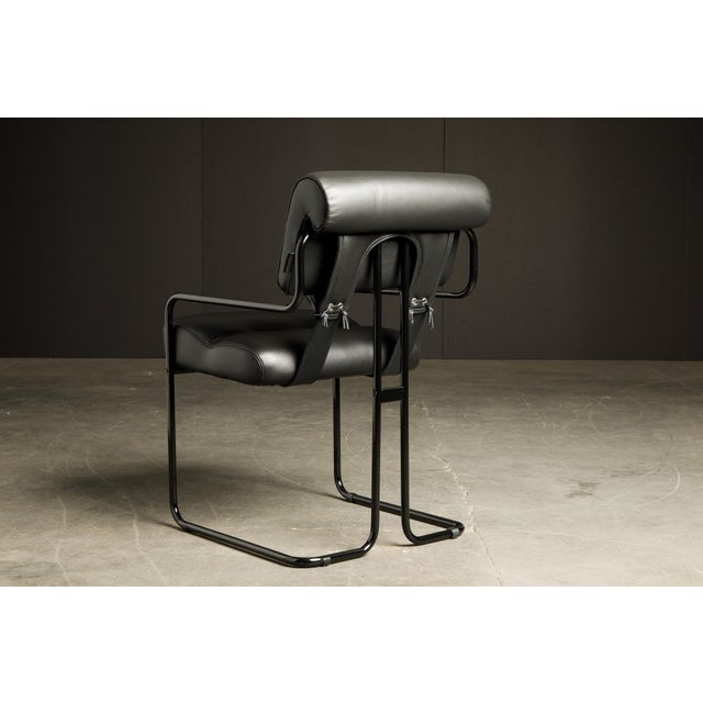 Black Leather Tucroma Chairs by Guido Faleschini for Mariani, Brand New - Set of 12 For Sale - Image 10 of 12