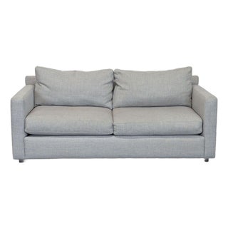 Crate & Barrel Modern Gray Loveseat – Comfortable Two-Seater Sofa For Sale