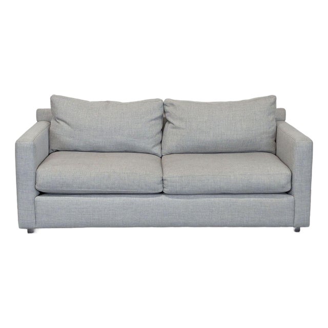 Crate & Barrel Modern Gray Loveseat – Comfortable Two-Seater Sofa For Sale