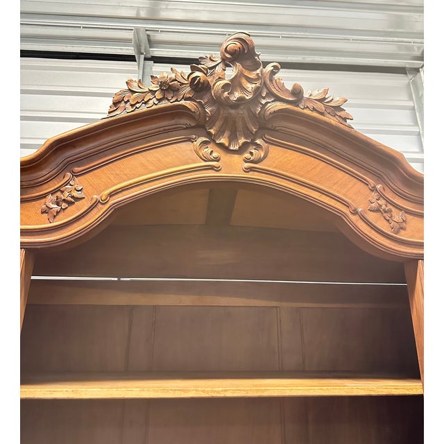 19th Century French Louis XV Walnut Wood Armoire Mirror Three Antique For Sale - Image 9 of 17