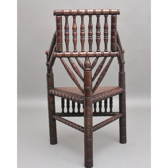 Brown Antique Oak Turners Chair, 1840 For Sale - Image 8 of 12