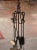 Vintage French Gothic Wrought Iron Five-Piece Fireplace Tool Set on Stand For Sale In Dallas - Image 6 of 10