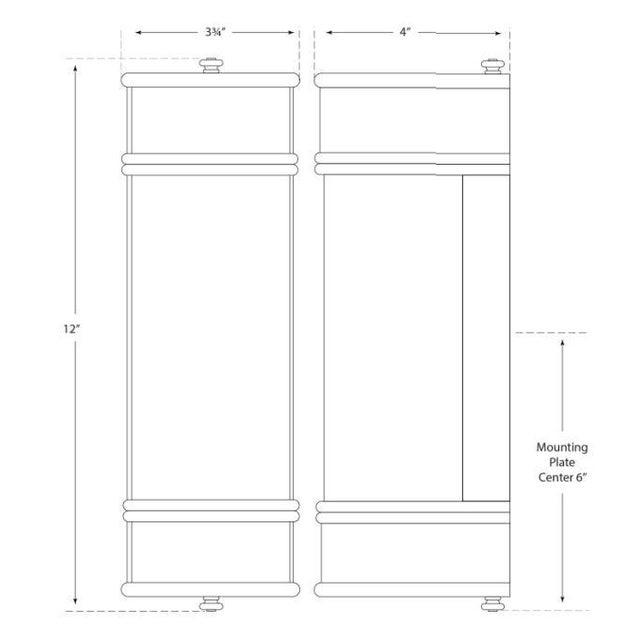 Modern Chapman & Myers for Visual Comfort Signature Oxford 12" Bath Sconce in Polished Nickel with Frosted Glass For Sale - Image 3 of 3