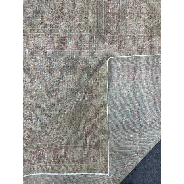 Persian Vintage Hand-Knotted Rustic Tabriz Area Rug For Sale - Image 9 of 9