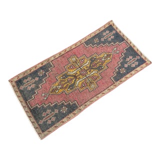 Hand Knotted Door Mat, Entryway Rug, Bath Mat, Kitchen Decor, Small Rug, Turkish Rug - 1′9″ × 3′6″ For Sale