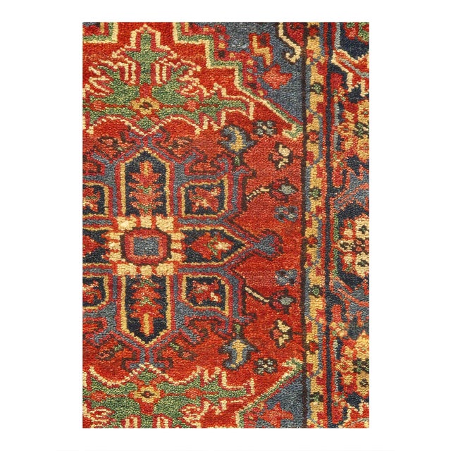 Traditional Pasargad DC Ivory Fine Hand Knotted Persian Serapi Design Rug For Sale - Image 3 of 3