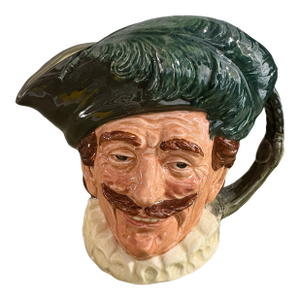 Vintage Royal Doulton "The Cavalier" Porcelain Toby Character Jug Mug, 20th Century