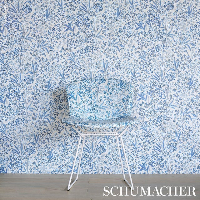 Borastapeter Boråstapeter Nocturne Fabric In Blue And White For Sale - Image 4 of 5