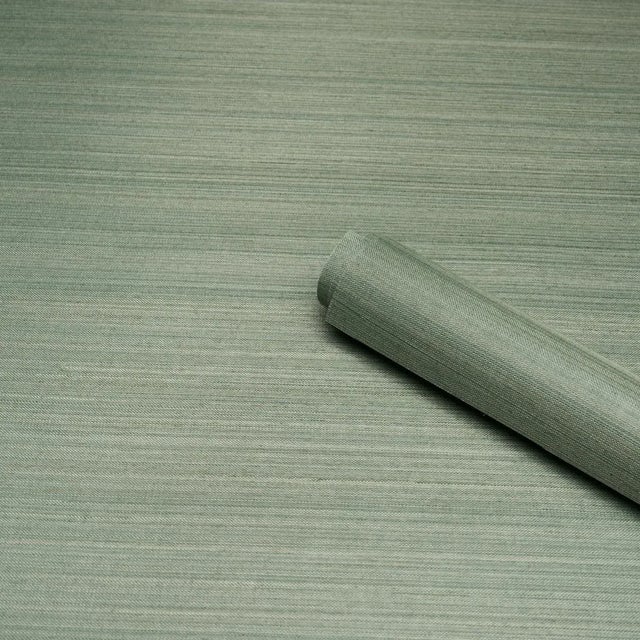 Schumacher SAMPLE - Schumacher Musa Abaca Wallpaper In Seafoam For Sale - Image 4 of 7