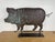 A charming and highly sculptural antique copper pig weathervane, executed in a bold folk art silhouette and now...