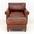 Ralph Lauren Leather Club Arm Chair and Ottoman, label to underside. Armchair: 33" H x 40" W x 42" D; seat 18" H; Ottoman:...