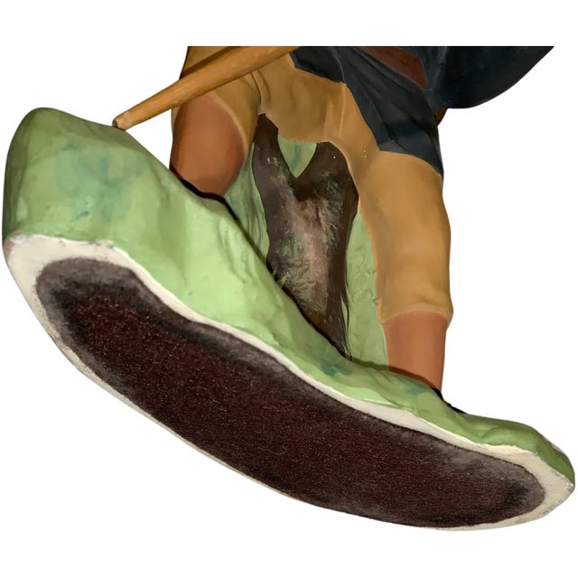 Vintage Japanese Porcelain Man Carrying Baskets of Orange. For Sale - Image 4 of 7