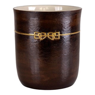 Moka- Gold Dressage Waste Basket For Sale