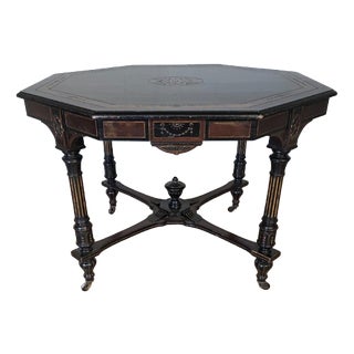 Antique Victorian Ebonised Centre Table For Sale