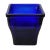 Contemporary Cobalt Blue Recycled Heavy Optic Glass Square Vessel 4.75" For Sale - Image 3 of 9