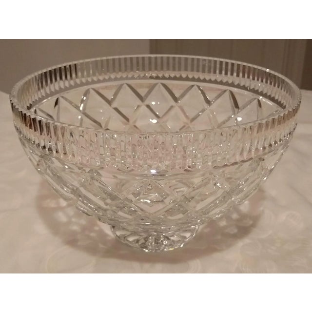 Glass Vintage Crystal Bowl For Sale - Image 7 of 7