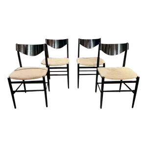 Set of 4 Vintage Art Deco Style Italian Chairs